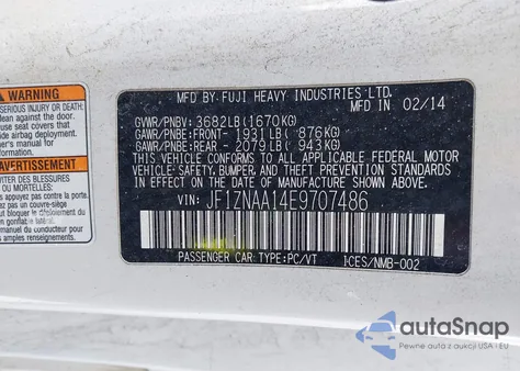 2014 Scion Fr-S Monogram from USA, damaged, VIN JF1ZNAA14E9707486